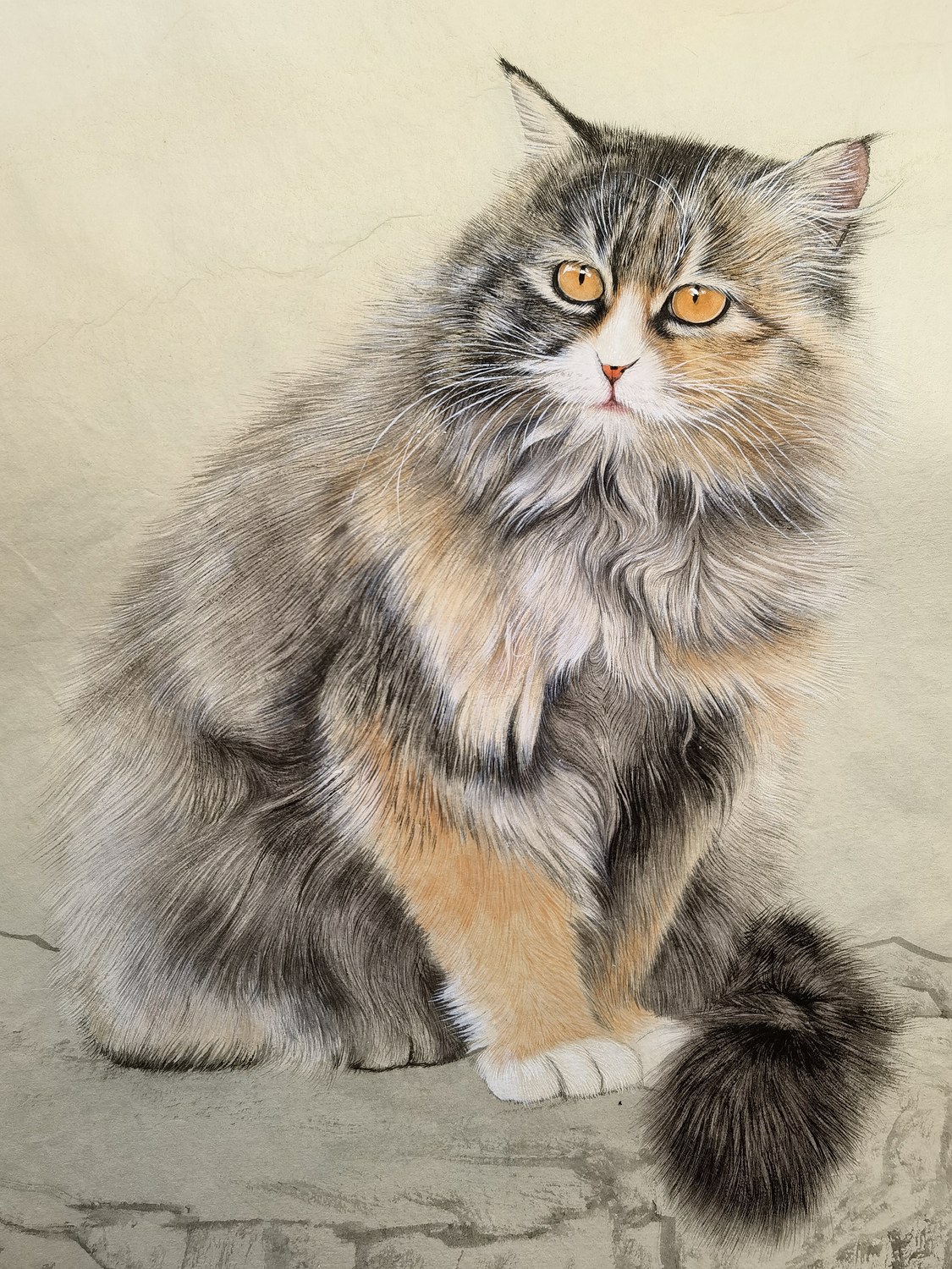 Original gongbi cat portrait